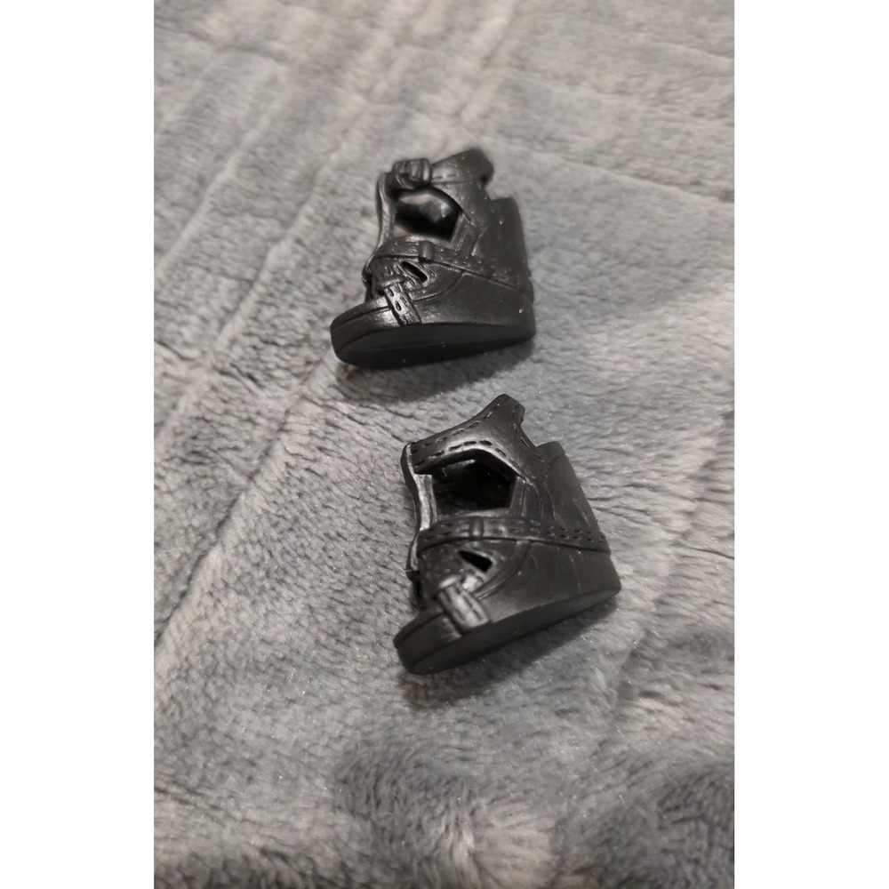 Barbie Fashionistas Fashion Fever Wedge‎ Sandal Shoe Black Open Peep Toe Cage - Picture 2 of 2